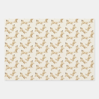 Goldenes Retriever-Umschlagpapier Geschenkpapier Set
