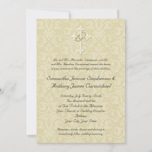 Goldenes Rings Cross, Christliche Hochzeitseinladu Einladung