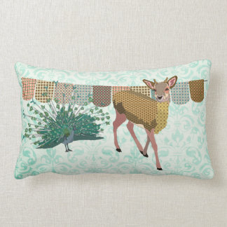 Goldenes Rosen-Rotwild u. Pfau Mojo Kissen