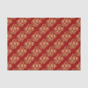Goldenes Roster-Jahr 2017 - Red Tissue Paper Seidenpapier