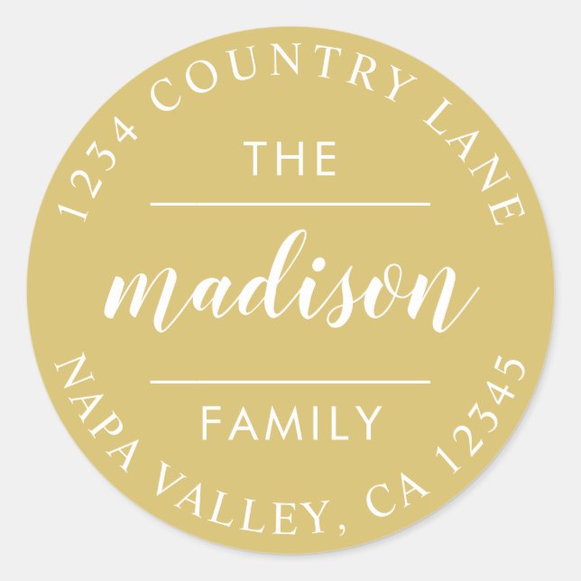 Goldenes Rundschreiben Erstellen Sie Ihre eigene R Runder Aufkleber (Vorderseite)