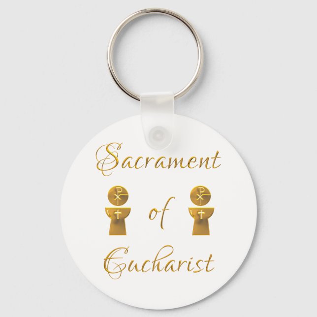 Goldenes Sacrament von Eucharist Host and Chalice Schlüsselanhänger (Vorderseite)