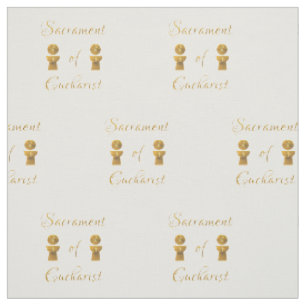 Goldenes Sacrament von Eucharist Host and Chalice Stoff