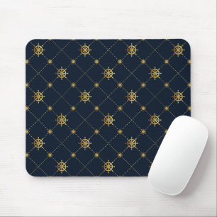 Goldenes Schiffrad Mousepad