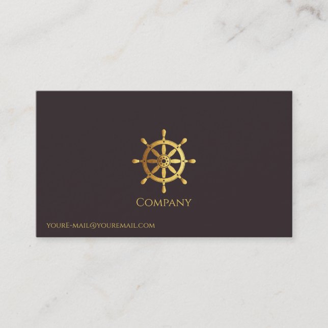Goldenes Schiffrad Visitenkarte (Vorderseite)