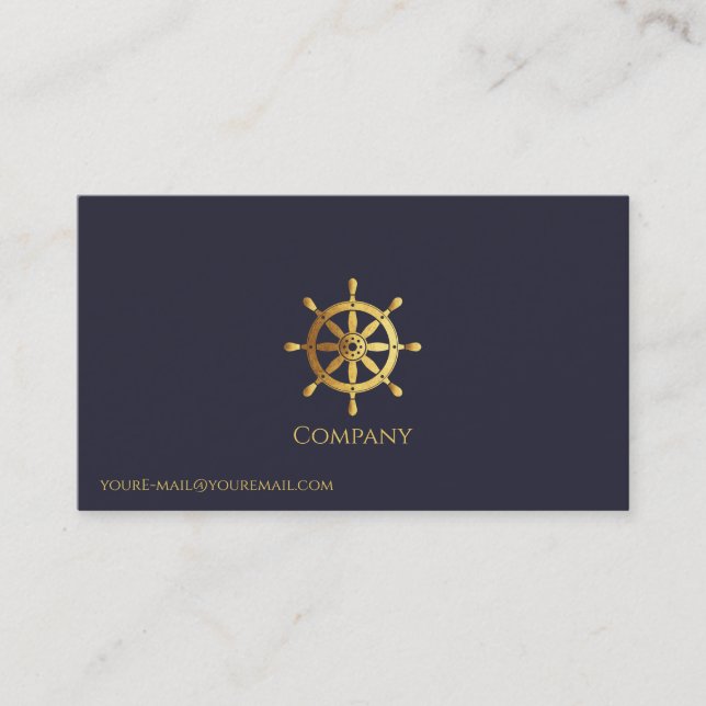 Goldenes Schiffrad Visitenkarte (Vorderseite)