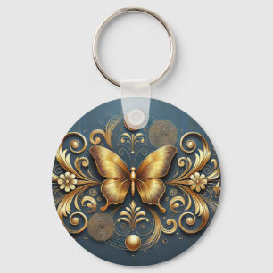 Goldenes Schmetterlingsdesign Schlüsselanhänger