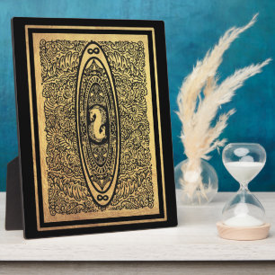 Goldenes Seepferd Mandala - Verziertes Design der  Fotoplatte