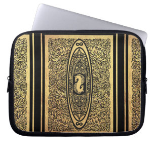 Goldenes Seepferd Mandala - Verziertes Design der  Laptopschutzhülle