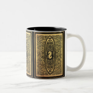 Goldenes Seepferd Mandala - Verziertes Design der Zweifarbige Tasse