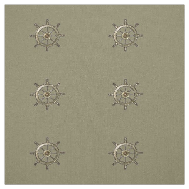 Goldenes Seeschiffs-Rad Stoff (Muster)