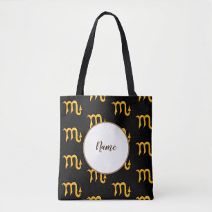 Goldenes Skorpio Astrologie Symbol Personalisiert Tasche