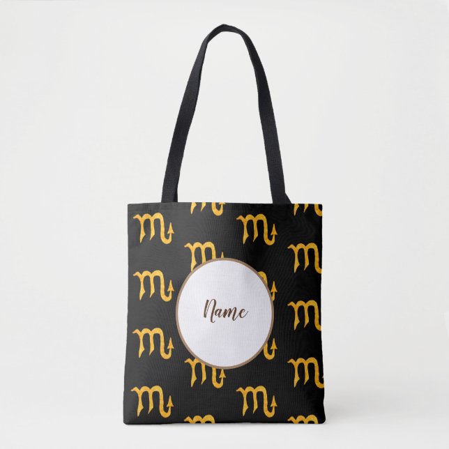 Goldenes Skorpio Astrologie Symbol Personalisiert Tasche (Vorderseite)