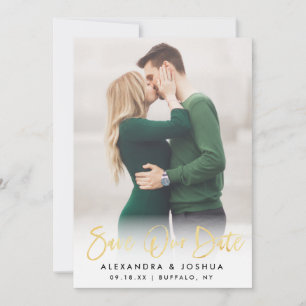 Goldenes Skript-Foto in Imitate Save The Date