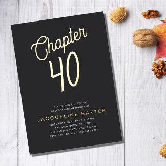 Goldenes Skript Kapitel 40 40. Geburtstags-Party Folieneinladung