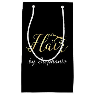 Goldenes Skript Scissors Hairstylist-Friseursalon Kleine Geschenktüte