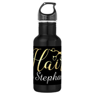 Goldenes Skript Scissors Hairstylist-Friseursalon Trinkflasche