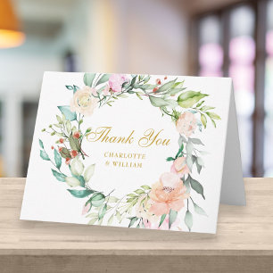 Goldenes Skript Vielen Dank für die Aquarellfarben Karte