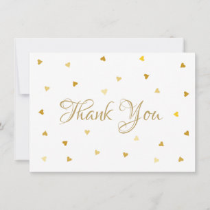 Goldenes Skript Vielen Dank Herzens Confetti Dankeskarte