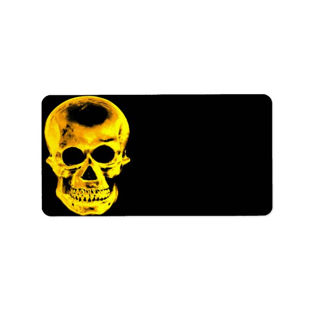 goldenes Skull-Adressetikett Adressaufkleber (Vorne)