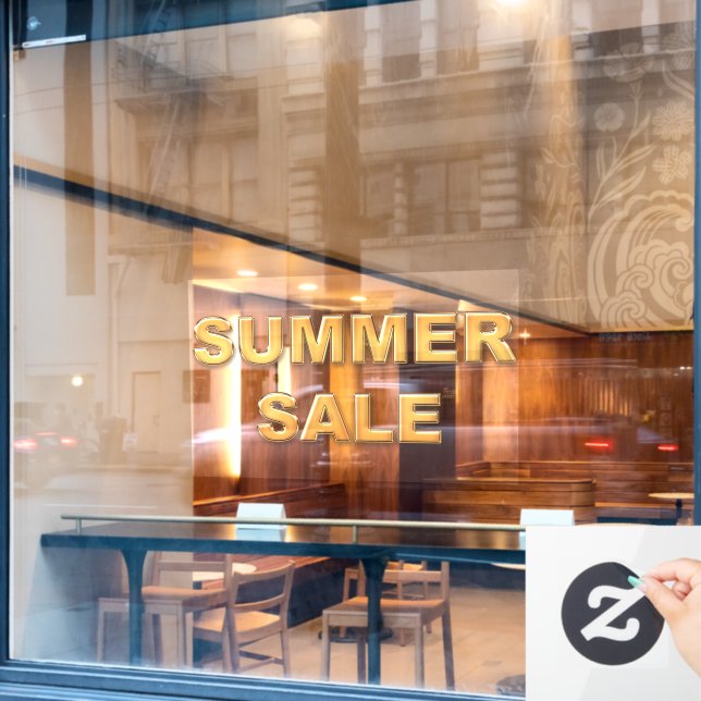 goldenes SOMMER-Sign-Fenster Fensteraufkleber (Café-Fenster)