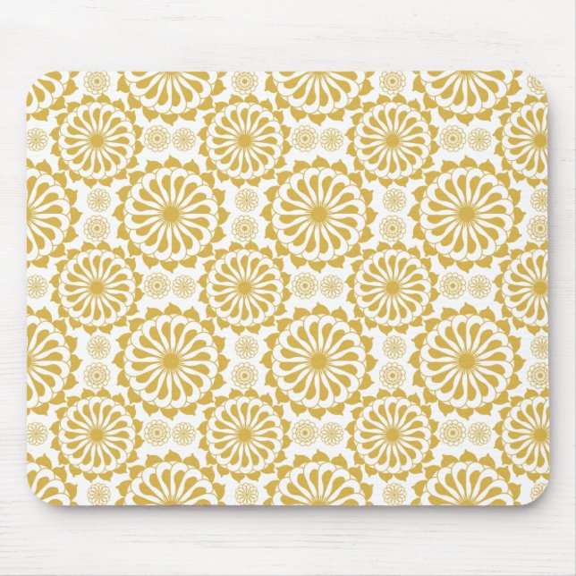 Goldenes Sonnenblumenmuster Mousepad (Vorne)