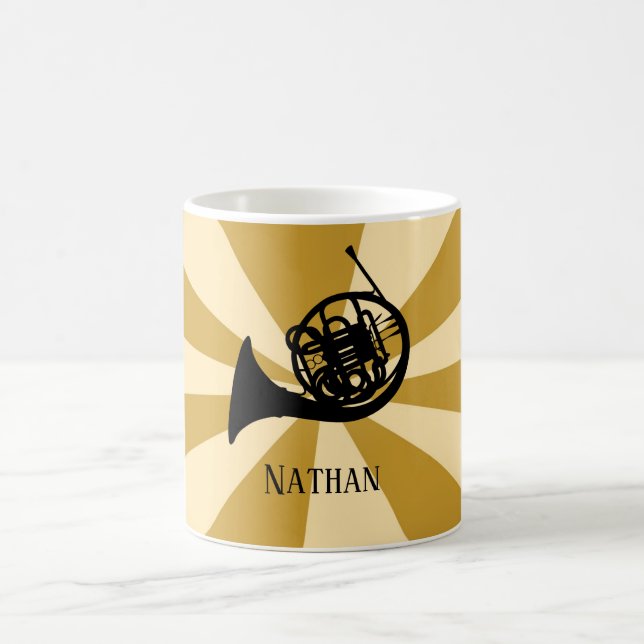 Goldenes Sonnenbrass-Musikinstrument für Horn Kaffeetasse (Mittel)