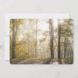 Goldenes Sonnenlicht durch Herbstbäume Feiertagskarte
