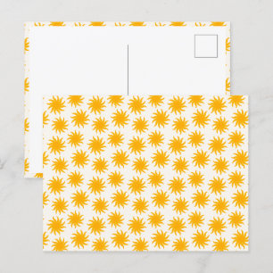 Goldenes Sonnenstrahlen-Muster-Postkarte Postkarte