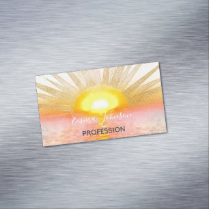 Goldenes Sonnenuntergang Mandala Magnetische Visitenkarte