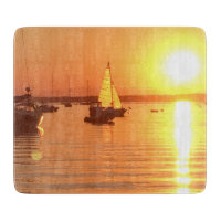 *~* goldenes Sonnenuntergang-Segelboot Rhode