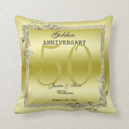 Goldenes Spiel & Glitzer 50. Hochzeitsjubiläum Kissen