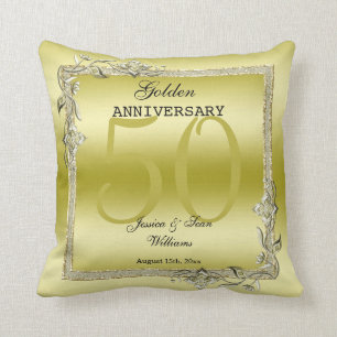 Goldenes Spiel & Glitzer 50. Hochzeitsjubiläum Kissen