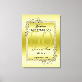 Goldenes Spiel & Glitzer 50. Hochzeitsjubiläum Leinwanddruck