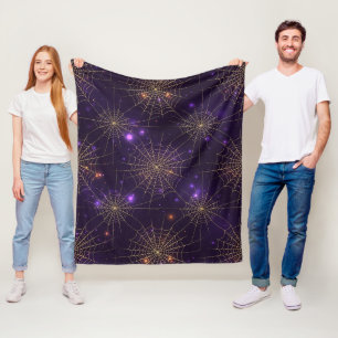 Goldenes Spinnennetz-Bokeh – Elegantes Halloween-N Fleecedecke