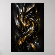 Goldenes Spiral-Wirbel-Poster