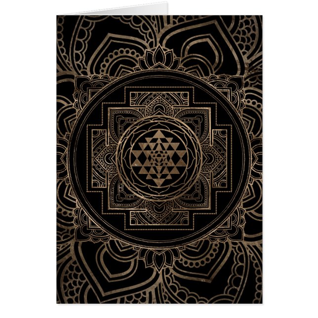 Goldenes Sri Yantra/Sri Chakra im Lotos (Vorne)