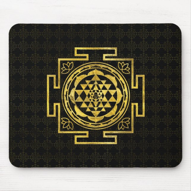 Goldenes Sri Yantra/Sri Chakra Mousepad (Vorne)