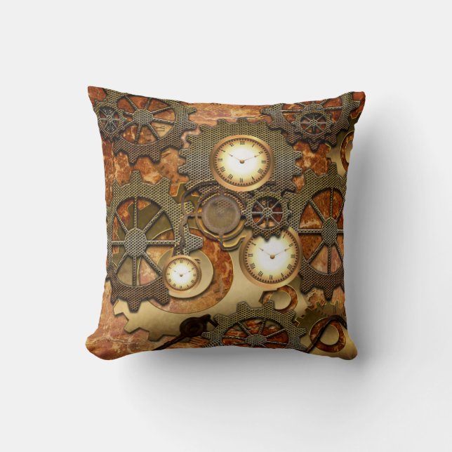 Goldenes steampunk kissen (Vorderseite)
