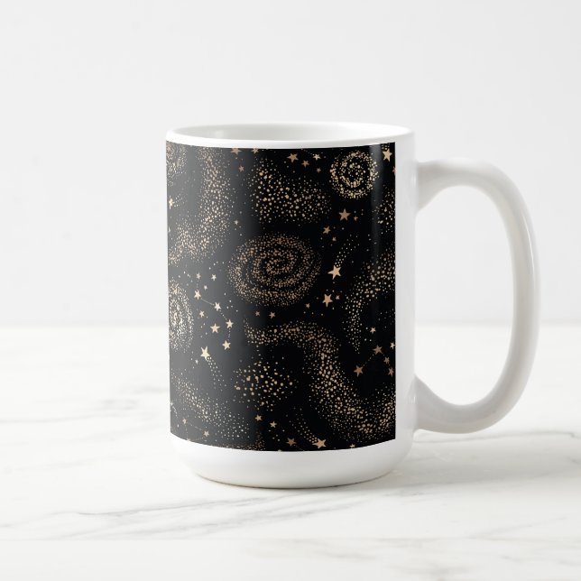 Goldenes Sternbild Galaxy Muster Kaffeetasse (Rechts)