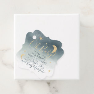 Goldenes Sternblau Foto Danke, Baby Dusche Geschenkanhänger