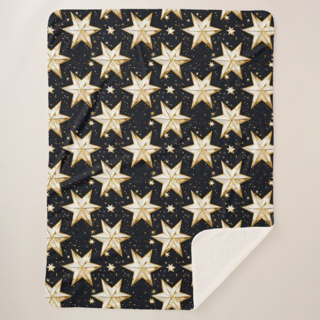 Goldenes Sternenmuster Sherpadecke (Vorderseite)
