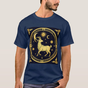 Goldenes Sternzeichen Steinbock-Design T-Shirt