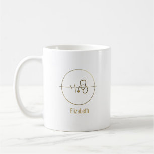 Goldenes Stethoskop Herzschlag Benutzername Kaffeetasse