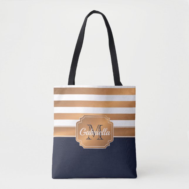 Goldenes Streifen-Muster Tasche (Vorderseite)
