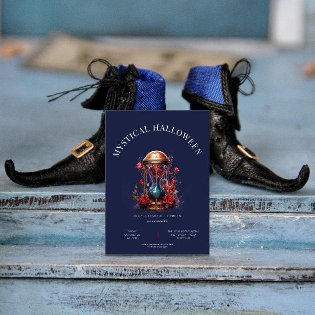 Goldenes Stundenglas mit Rose, einfach und modern Einladung (Von Creator hochgeladen)