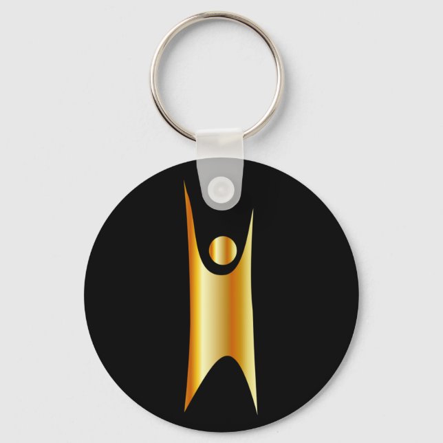 Goldenes Symbol des Humanismus Schlüsselanhänger (Vorderseite)
