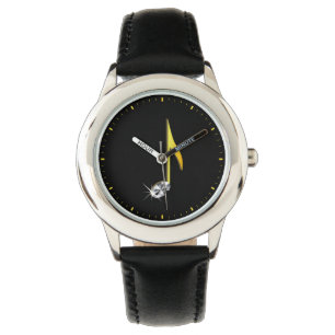 Goldenes Symbol einer Musiknote 1/8 Armbanduhr