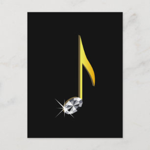 Goldenes Symbol einer Musiknote 1/8 Postkarte