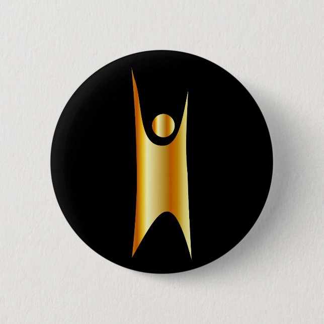 Goldenes Symbol von Humanismus Button (Vorderseite)